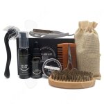 C kit de barbe pour homme 9 pices avec huile  barbe nettoyant  barbe baume  barbe lames peigne ciseaux ...