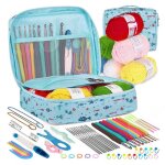 C kit de crochet 68 pi�ces pour d�butants sac de rangement pour mat�riel de tricot fait main outils de ...