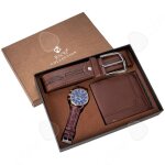 C montre pour hommes portefeuille ceinture bote - cadeau en cuir matriel hommes de luxe affaires coffret ...