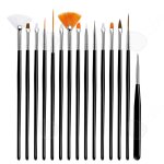 C pinceau nail art ongles professionnel 15pcs en nylon souple pour dtails peinture et dgrad pinceaux ...