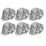 C pompons de pom - pom girl 6pcs argent brillant r�sistant d�coloration texture douce mat�riau �cologique ...
