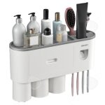 C porte - brosse  dents 3 tasses capacit de support de brosse  dents mural avec double distributeur ...