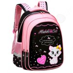 C sac  dos 40x28x13cm rose cartable fille motif chat mignon lger grande multi - compartiments fermeture ...