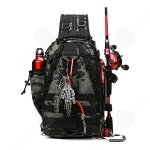 C sac � dos de p�che 21x12x37cm en 600d tissu oxford avec support de canne � p�che sac � dos de rangement ...