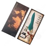C stylo plume verte de 25cm plume vintage plume doie de haute qualité + plume en acier inoxydable cadeau ... C stylo plume verte de 25cm plume vintage plume doie de haute qualité + plume en acier inoxydable cadeau ...
