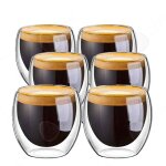 C tasse 6 pac 80ml tasse  caf expresso espresso verre set tasses  caf double paroi transparent verre ...