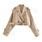 C trench court tour de poitrine 126cm longueur 44cm blouson lgant veste coup - vent manteau lger veste ...
