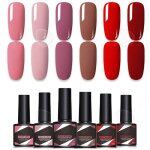 Set manucure - pedicure vernis gel 6pcs s�rie rose 85ml gel uv semi permanent ensemble de vernis � ongles ...