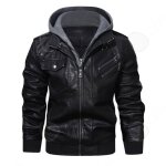 C veste en cuir homme noir pour 178cm - 186cm / 80 - 90kg coupe ajust�e structur�e polyvalent pour lautomne ...