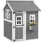 Cabane enfant ext�rieur outsunny maison enfant ext�rieure avec porte fen�tres bac � plantes plancher ...