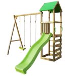 Kangui - tour et portique bois enfant walli - toboggan balan�oires escalade et cabane