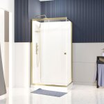 Cabine de douche 110x80x200 / 230 cm - receveur bas - fonds blancs et profilés or brossé - sunny Cabine de douche 110x80x200 / 230 cm - receveur bas - fonds blancs et profilés or brossé - sunny