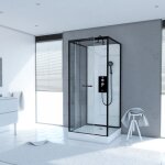Cabine de douche city 70 noir 70 x70x230 cm