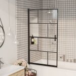 Cabine de douche esg - vidaxl - 80x140 cm - transparent - noir - verre de s�curit� 4 mm - profil� aluminium ...