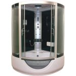 Cabine de douche hydromassante faro - ondee - 1 / 4c 135cm - gris - avec silicone - 10 buses carres