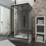 Schulte cabine de douche intgrale 85x115x215cm rversible verre 5mm cabine complte hydromassante porte ...