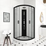 Cabine de douche lift up black 1 / 4 de cercle 85x85x235cm