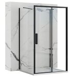 Cabine de douche murale rea rapid slide 110x90 paroi et porte de douche noir 110 x 90 x 195 cm