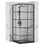 Cabine de douche rea concept paroi et porte de douche noir 90 x 90 x 190 cm