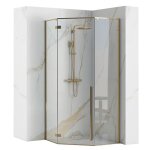 Cabine de douche rea diamond paroi et porte de douche dor� 90x90x195cm