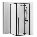 Cabine de douche rea fargo paroi et porte de douche noir 90x90x195cm
