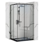 Cabine de douche rea punto paroi et porte de douche noir 80x100x190cm Cabine de douche rea punto paroi et porte de douche noir 80x100x190cm