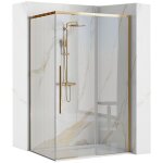Cabine de douche rea solar 80x100 paroi et porte de douche brosse or 80 x 100 x 195 cm