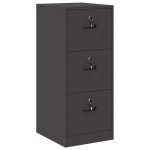 Cabinet de dossier en acier - vidaxl - 44x50x1065 cm - noir - acier lamin� � froid - 3 tiroirs - 3 serrures ...