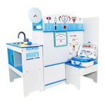 Cabinet m�dical en bois siper bleu - jeux et jouets dimitation pour enfants
