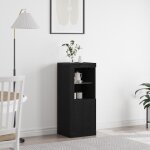 Cabinet de rangement - vidaxl - ch�ne noir - �tag�res int�gr�es - bois ding�nierie - finition mate