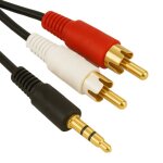 Cble adaptateur audio auxiliaire 35 mm stro jack vers 2 rca avec prises plaques or 2 mtres noir ...