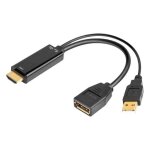 Cble adaptateur hdmi vers displayport femelle 4 k60hz moniteur hd cble de conversion hdmi vers dp label ...