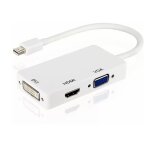 Cable adaptateur mini display port vers hdmi dvi et vga convertisseur couleur blanc - yuan yuan -