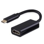 Cble adaptateur usb c type c mle vers hdmi femelle noir 03 mtre (30cm) - visiodirect