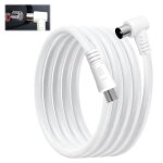 C�ble antenne tv 1m c�ble coaxial haute performance m�le - m�le avec connecteur 90� double blindage pour ...