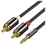 C�ble audio - ugreen - jack 35 mm vers 2 rca - 2 m�tres - cuivre ofc - noir