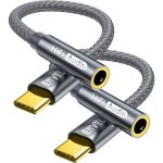 Cable audio video - amis - adaptateur usb - c vers jack 35 mm femelle (2 pcs) galaxy s24 / s23 / s20 ...