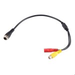Cble de camra de recul x autohaux 33. 5cm voiture adaptateur m12 4 broches mle  rca av dc femelle ...