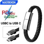 C�ble de charge rapide pd 60 w usb - c vers usb - c avec bracelet de donn�es pour samsung xiaomi et huawei ...