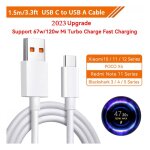 C�ble de charge turbo dorigine 120w mi 14 13 13t 12t pro 12 5g type c c�ble de charge rapide redmi note ...