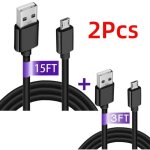 Cble de charge usb - ourlove - ps4 - longueur 3 mtres - charge rapide - 2 cbles inclus