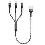 Cble chargeur multi embout court [50cm] 3 en 1 cble universel cable multi chargeur de chargement avec ...