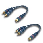 Cble cinch rpartiteur audio adaptateur cble y rca15cm cble rca vers jack 1 femelle  2 mle rca cblebleu ...