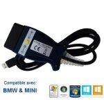 C�ble diagnostic & programmation k + dcan switch bmw mini (s�ries e 1998 - 2013) - inpa ista obd2