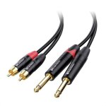 C�ble double 635 mm ts vers double rca - 18 m - c�ble dinterconnexion audio st�r�o 635mm vers rca pour ...