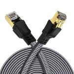 Cable ethernet 20m - cable ethernet cat 8 - tress� plat haut d�bit - 40gbps 2000mhz / s - dix gigabits ...