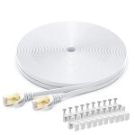 Cble ethernet cat 8 20mcble rseau lan gigabit rj45 plat haute vitessecordon de brassage internet 40gbps ...