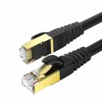 Câble ethernet cat 7 haut débit - connecteurs rj45 plaqués or - 10 gigabit / s 600 mhz - 5m noir Câble ethernet cat 7 haut débit - connecteurs rj45 plaqués or - 10 gigabit / s 600 mhz - 5m noir