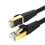 C�ble ethernet cat 8 cable internet avec connecteurs rj45 plaqu�s or r�seau haut d�bit de 40 gigabit ...
