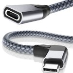 Cble extension usb c 1mcoud usb - c 3. 1 gen2 10gbps cordon 90 degrs femelle  mle type crallonge ...